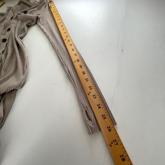 Enza Costa Womens Viscose Rib Cardigan Midi Long Sleeve Dress NEW Sz S Oatmeal - Picture 8 of 10